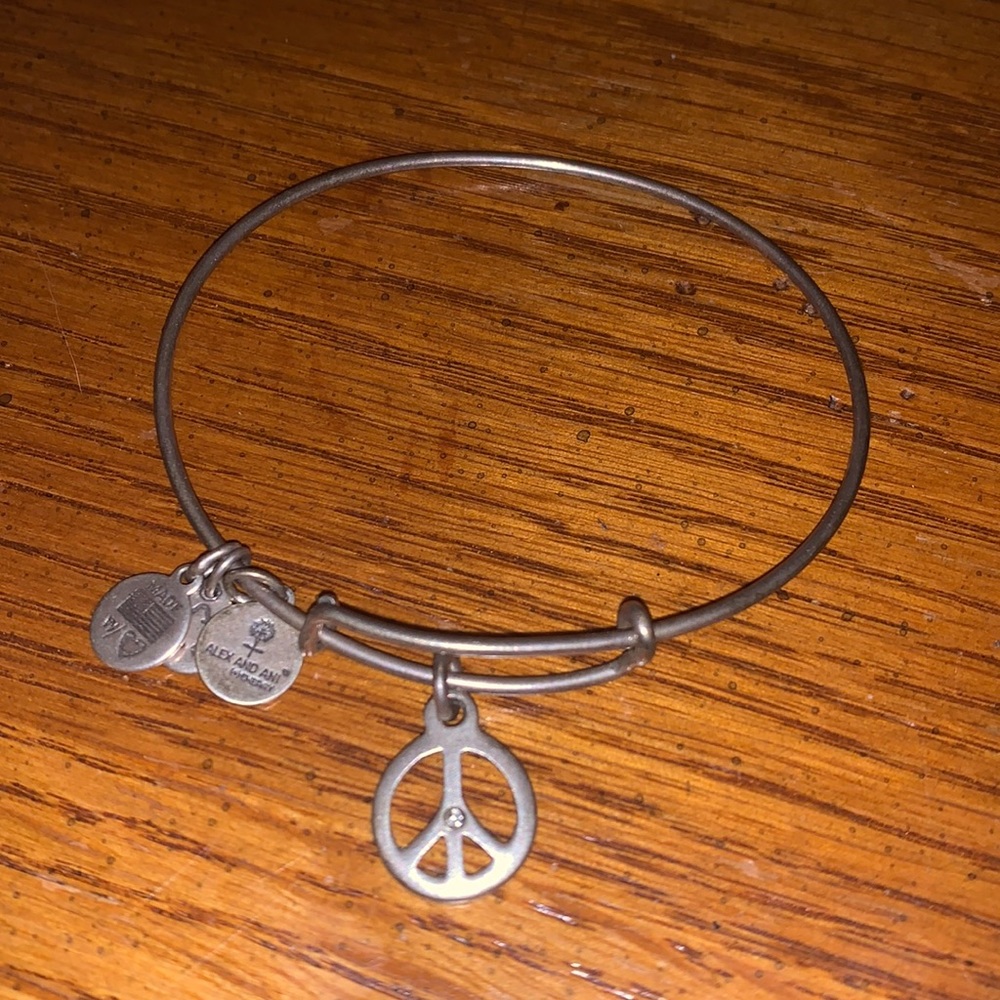Alex and Ani Peace Sign Charm Bracelet